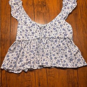 Hollister Blue Floral Blouse